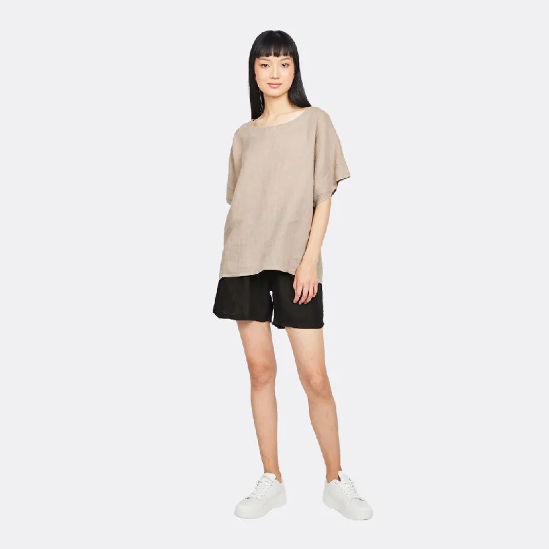 Loose Linen Shorts (Black)