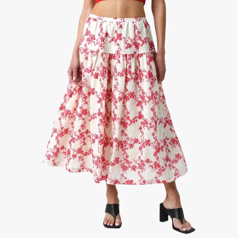 Brenda Midi Skirt (Natural Red)