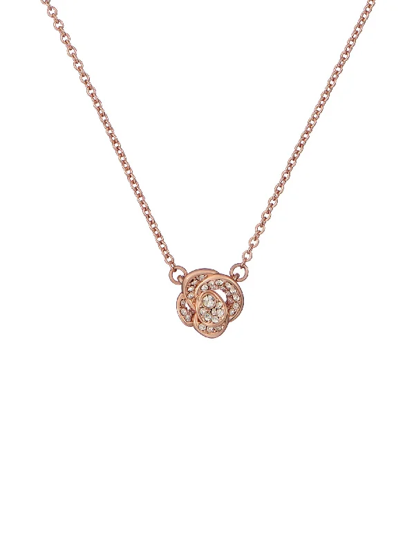 Florita Crystal Flower Pendant Necklace Rosegd