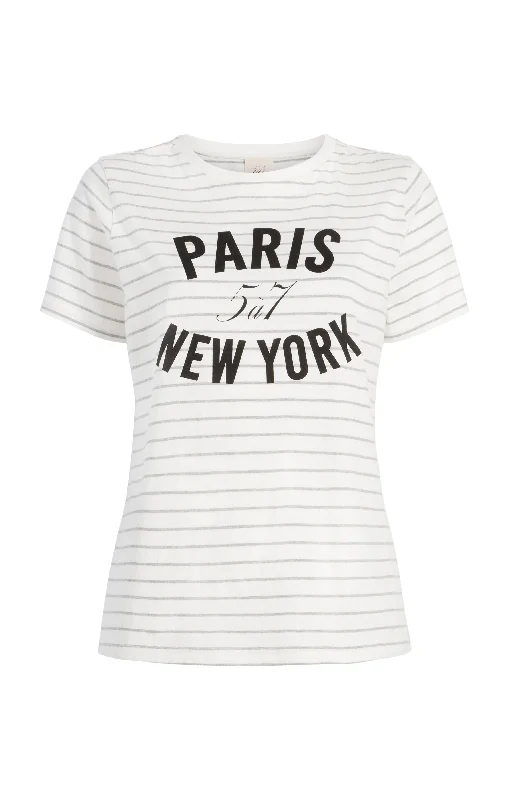 Melange Stripe Paris New York Tee