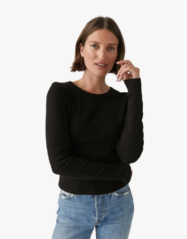 Michael Stars Orion Cropped Tee in Black