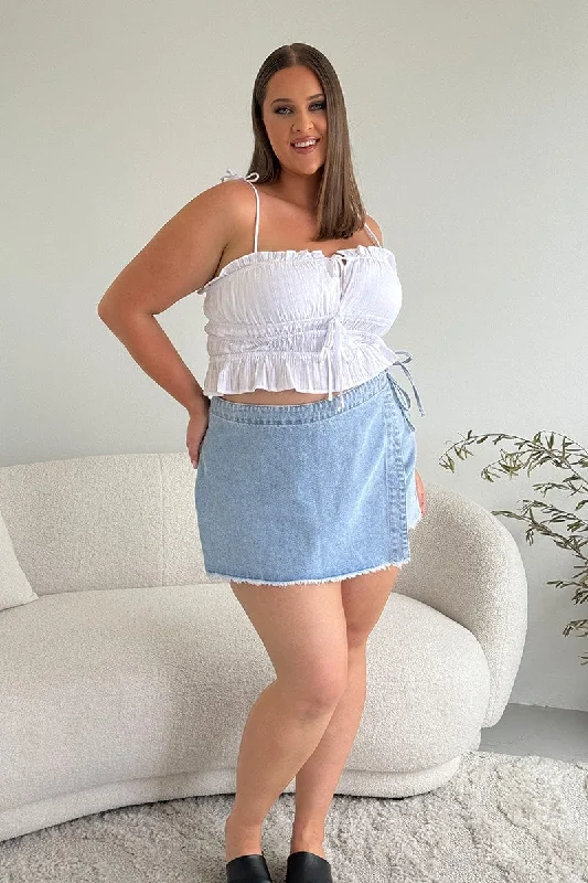 Denim Skorts High Rise