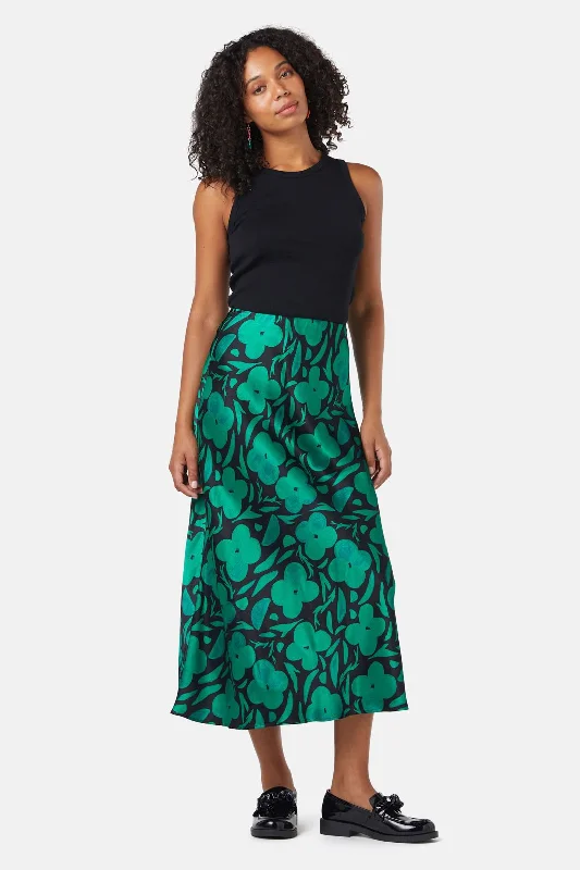 Flower Stripe Slip Skirt