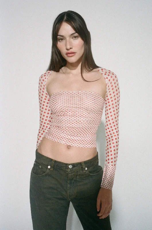 IRIS TOP - WHITE POLKA DOT