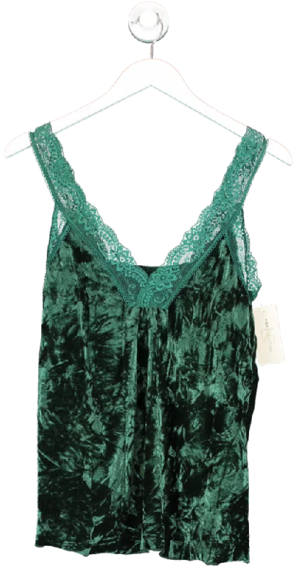 New Collection Green Velvet And Lace Top One Size