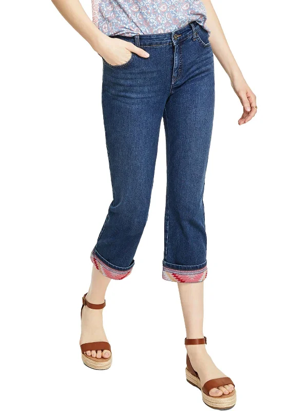 Womens Mid Rise Slimming Capri Jeans