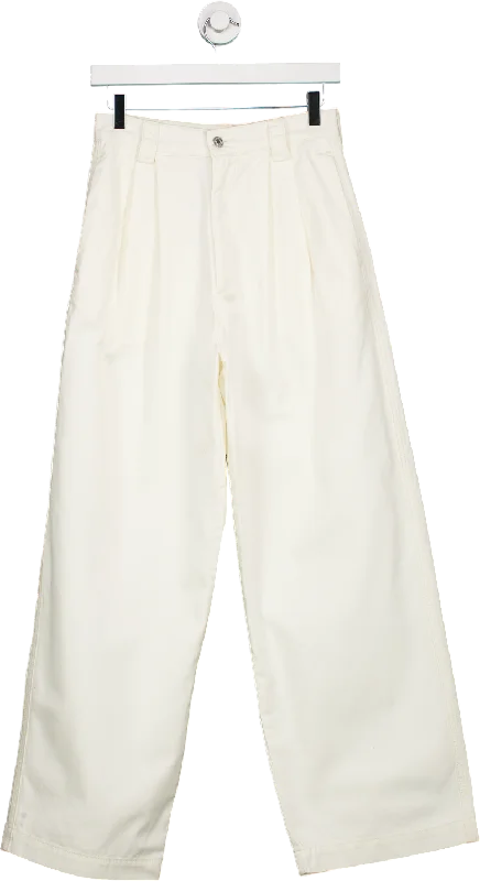 Dé Rococo White Wide Leg Trousers UK 10