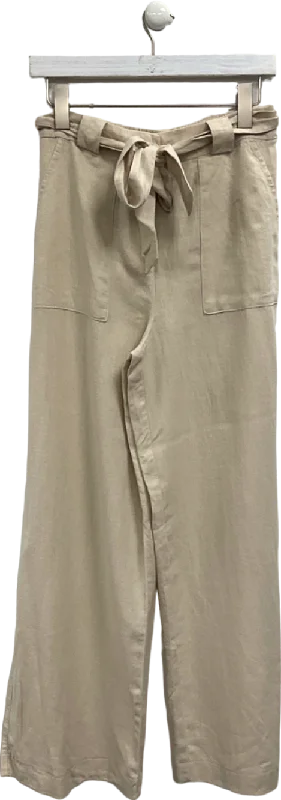 New Look Beige Wide Leg Trousers UK 8