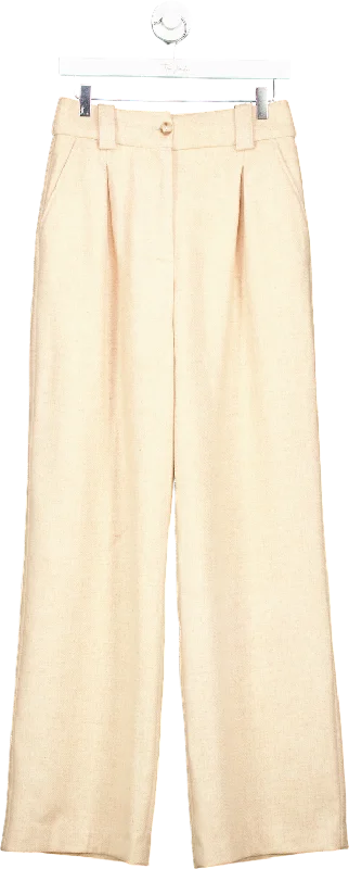 Residus Beige Wool Trousers UK 10