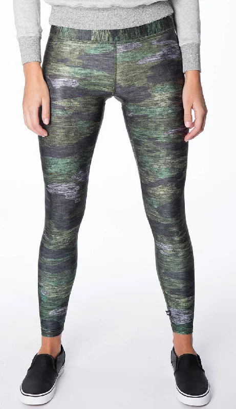 Heathered Green Camo Tall Band Leggings Leggings