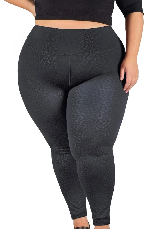 Plus Size High Waisted Leopard Print Leggings