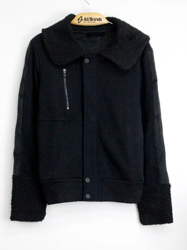 Women's Plain Fleece Jacket,Black