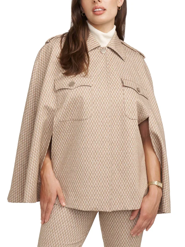 Women's Chevron Knit Cape Jacket,Beige