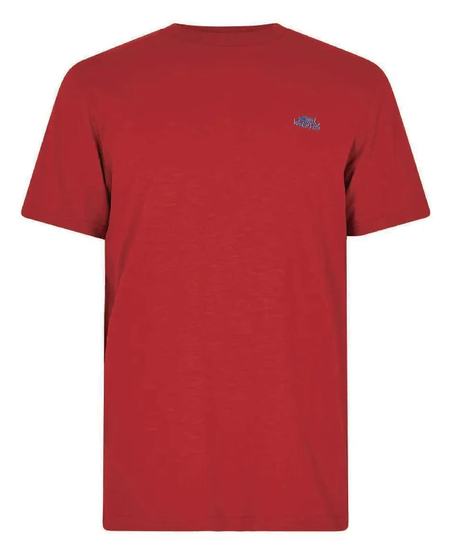 Fished Organic Branded Tee - Barberry Red Marl