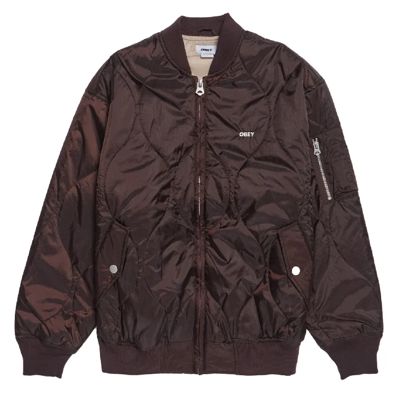 Obey Womens Daybreak MA-1 Bomber Java Brown