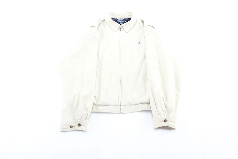 Polo by Ralph Lauren Embroidered Logo Light Beige Zip Up Jacket