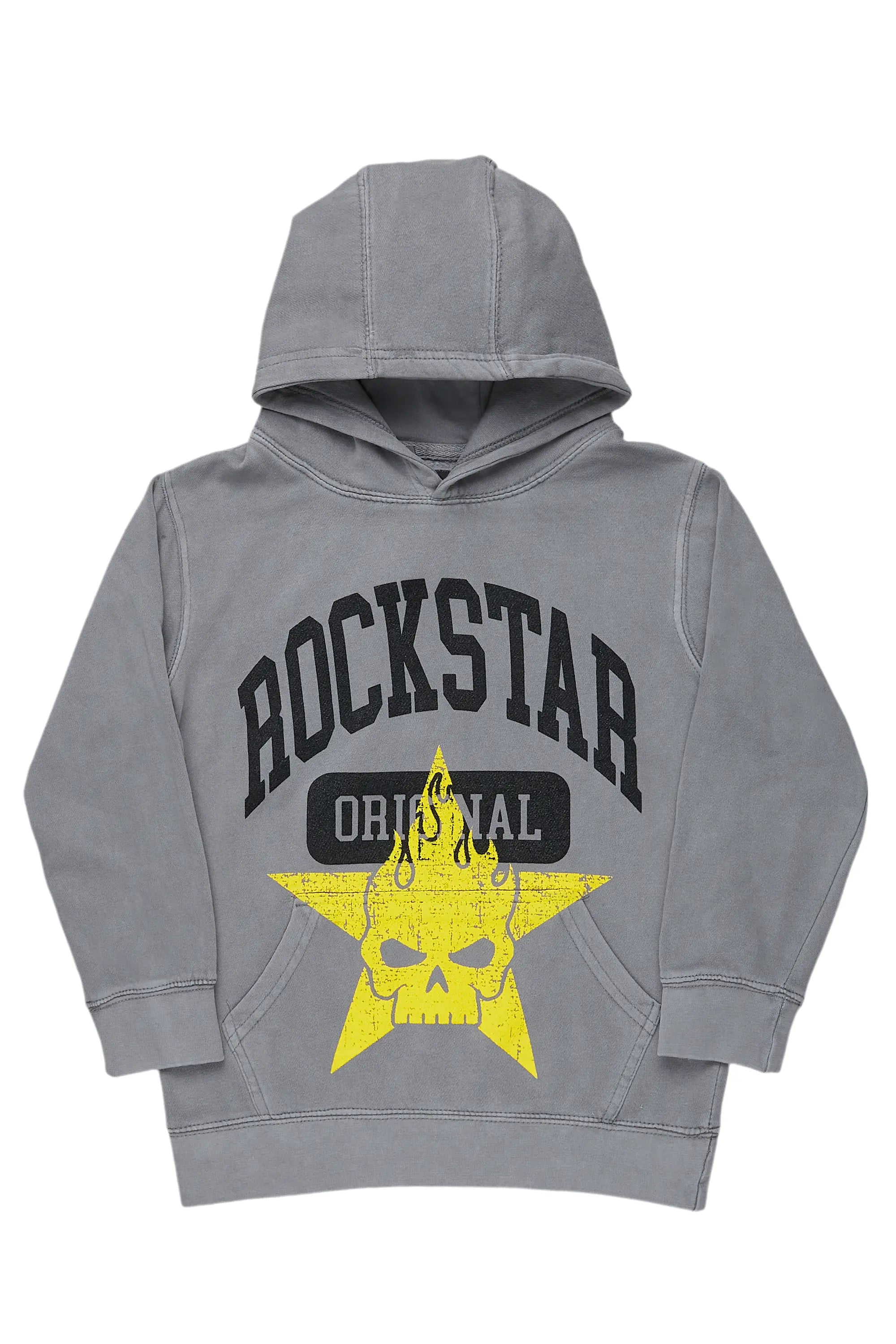 Boys Semaj Vintage Grey Graphic Hoodie