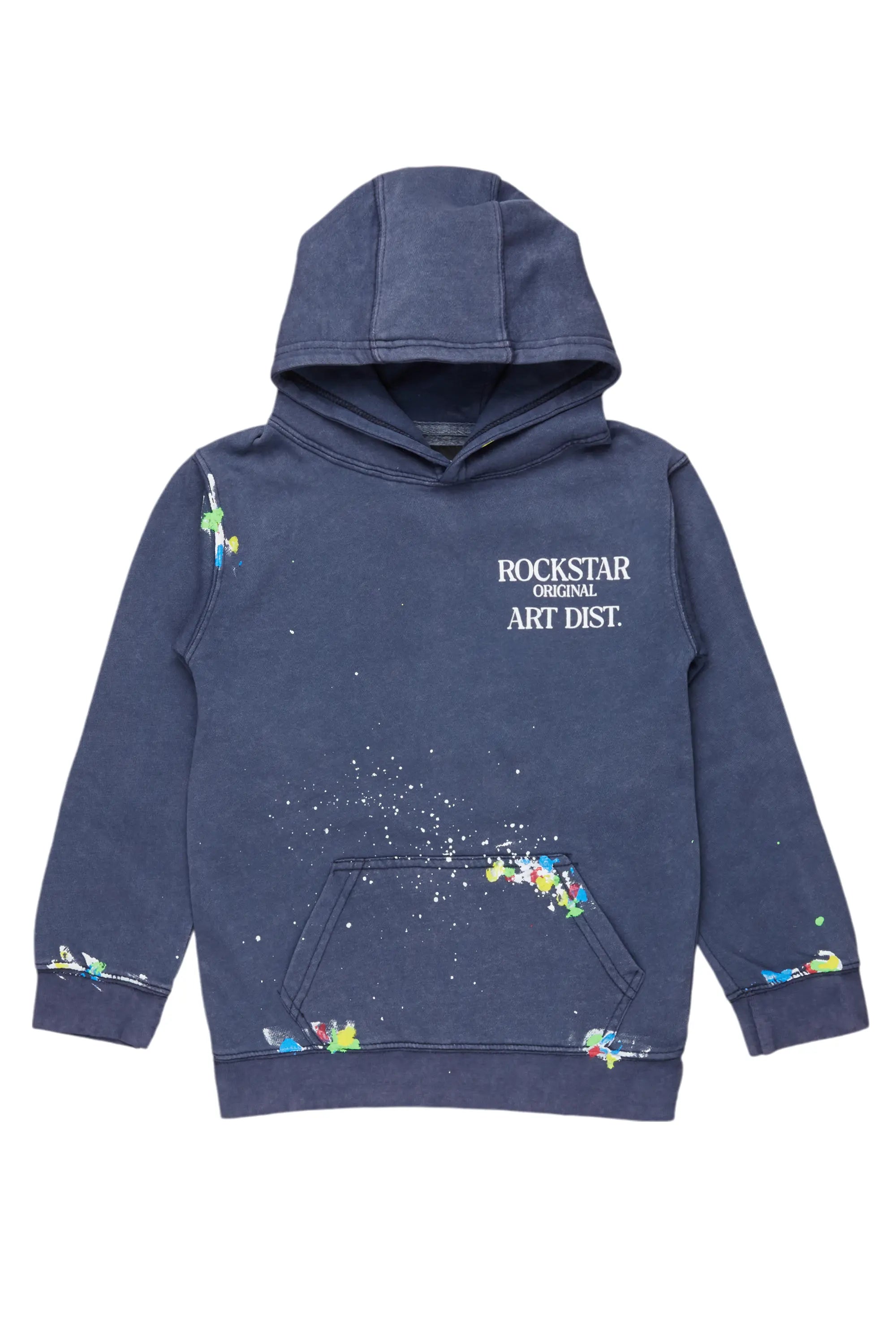 Boys Rockstar Art Dist. Vintage Navy Graphic Hoodie