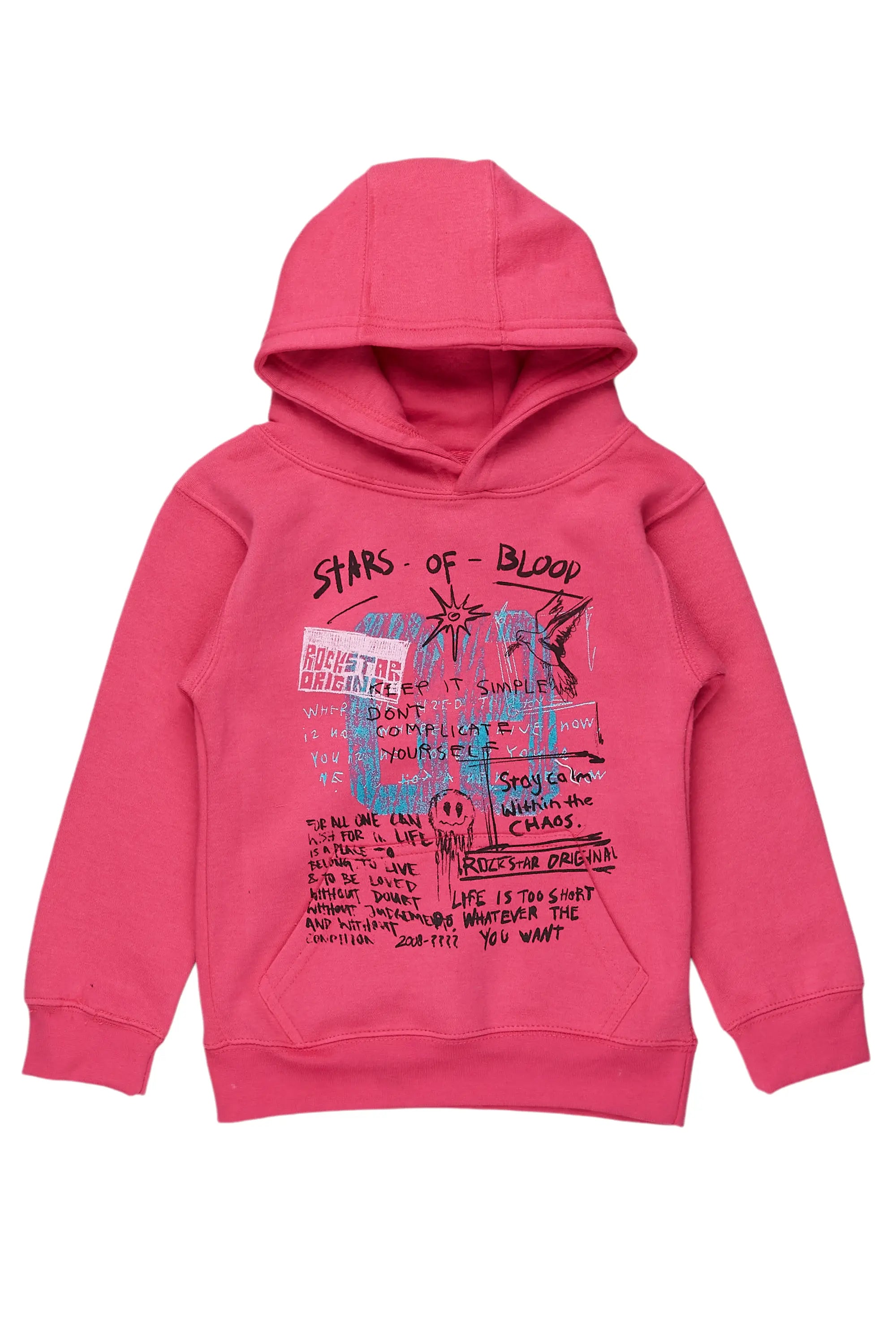 Girls Addie Fuchsia Graphic Hoodie