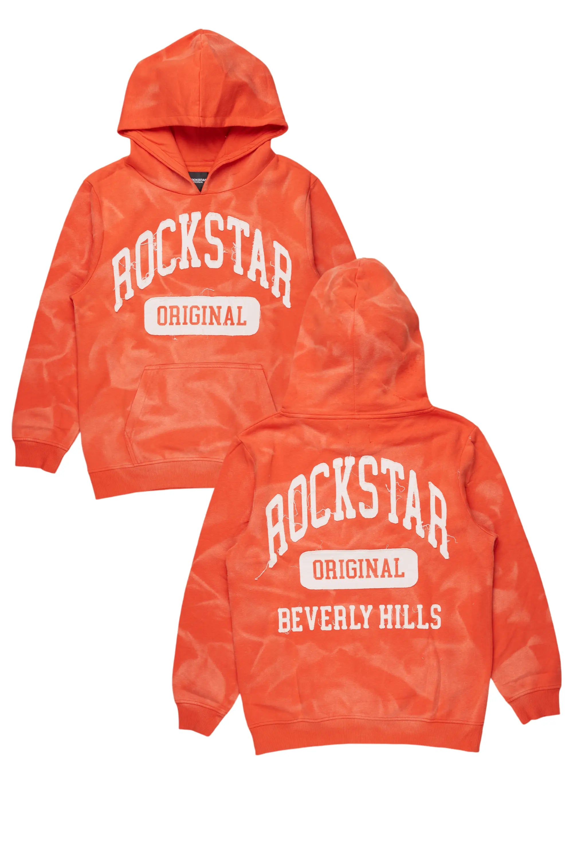 Member Orange Patchwork Graphic Hoodie