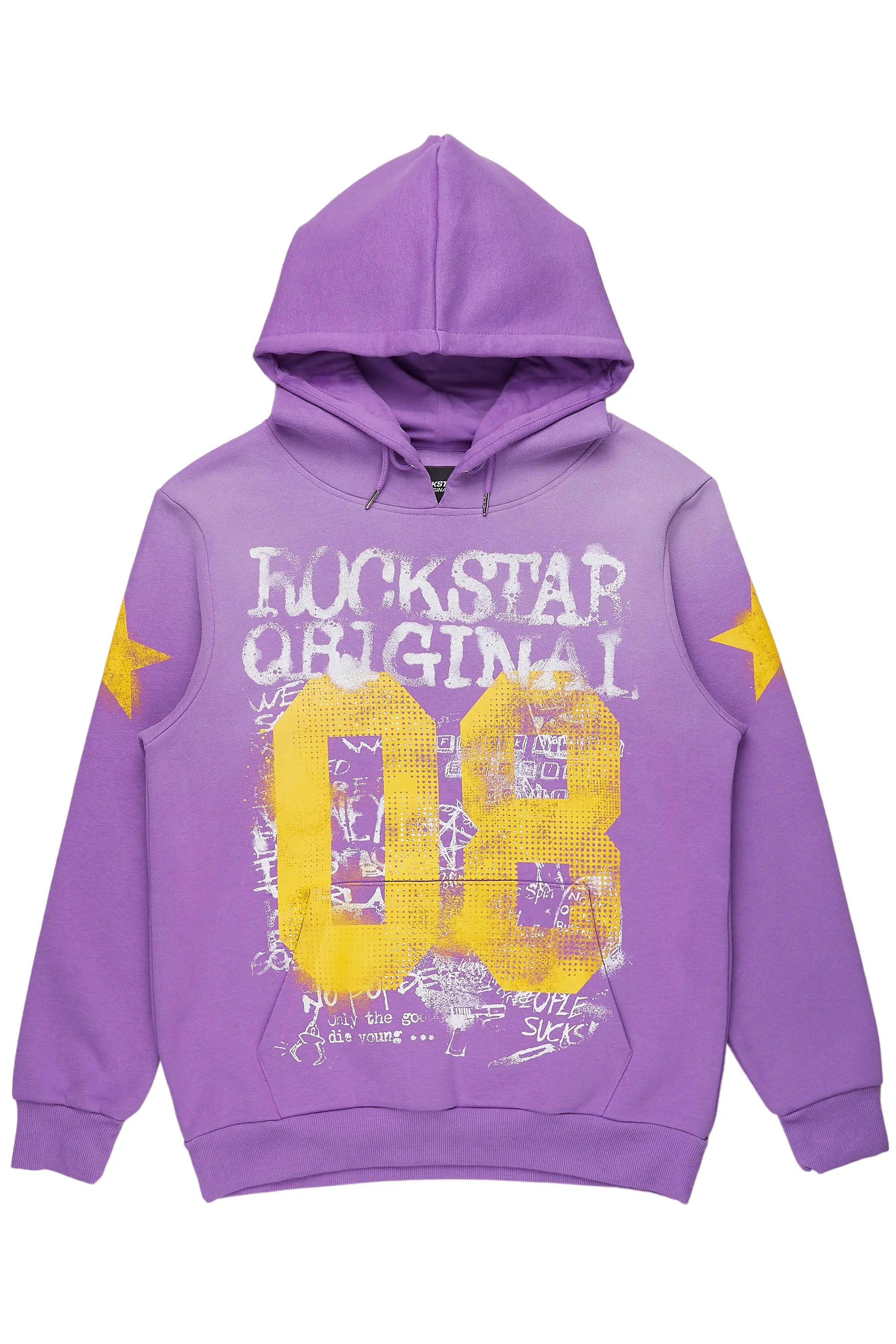 Addax Purple/Yellow Graphic Hoodie