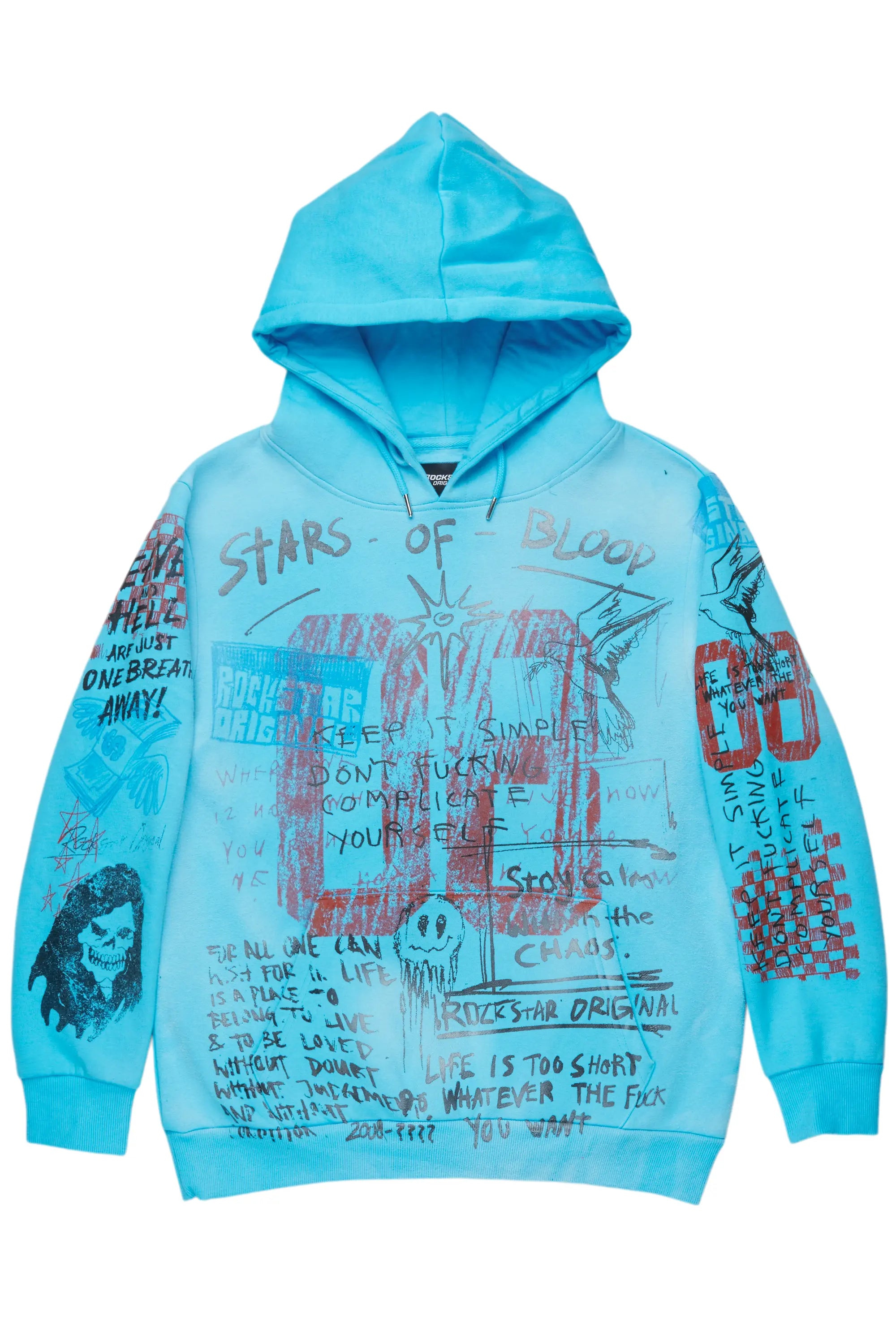 Gabin Blue Graphic Hoodie