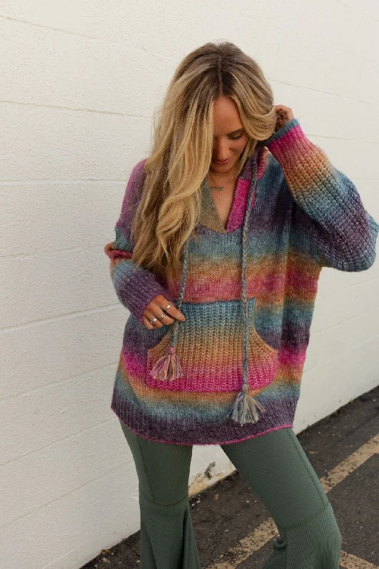 Seeds of Joy Rainbow Hoodie Sweater - Multi