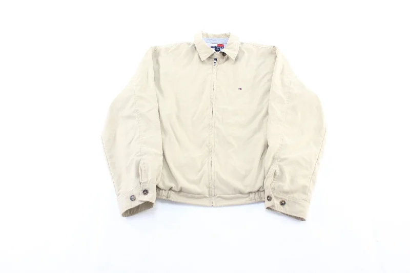 Tommy Hilfiger Embroidered Logo Beige Zip Up Jacket