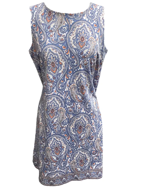 Blue Dress Casual Midi Talbots, Size M