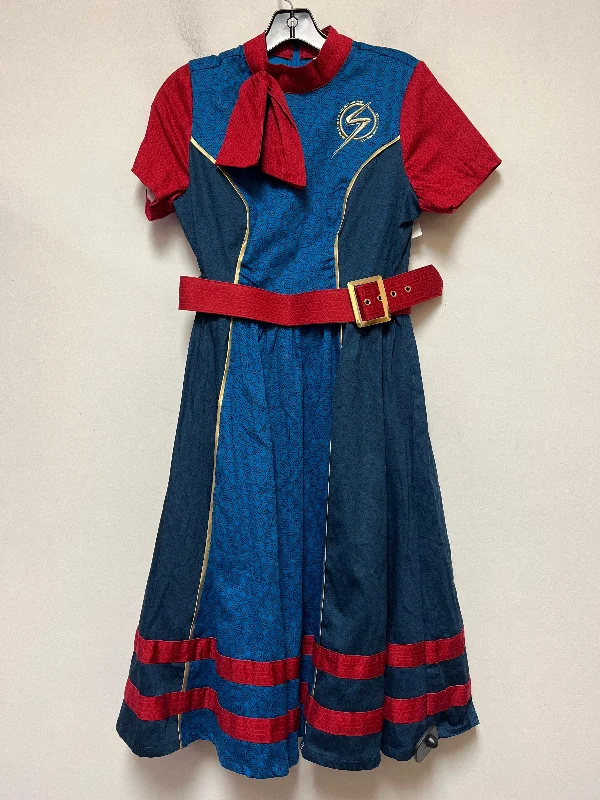 Blue & Red Dress Casual Midi Walt Disney, Size S