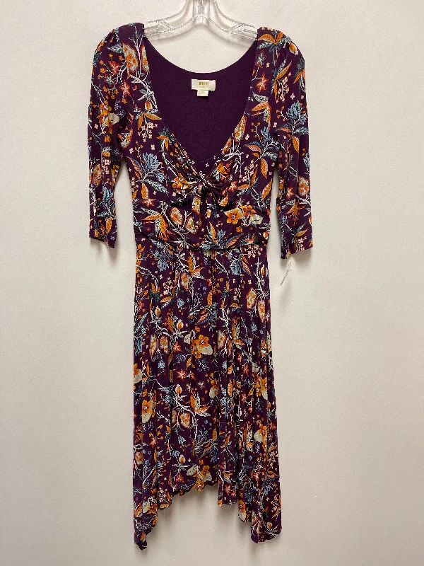 Purple Dress Casual Midi Maeve, Size Xs