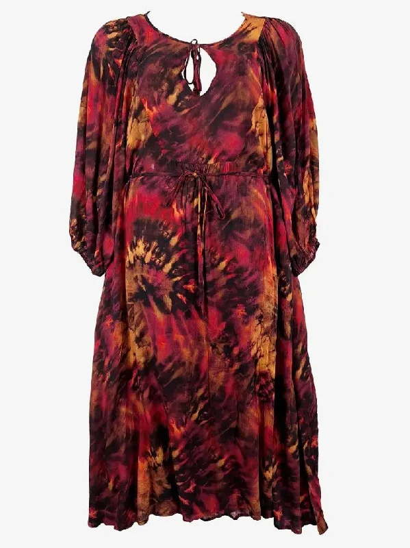 Auguste Beetroot Tie Dye Breezy Maxi Dress Size 16