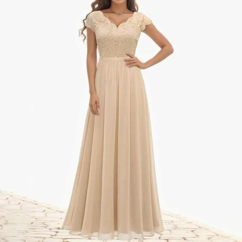 High Waist Solid Lace Maxi Dress