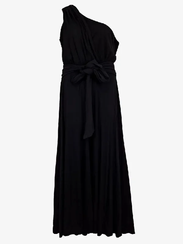 Howard Showers Draped Asymmetric Off The Shoulder Stretch Maxi Dress Size 16