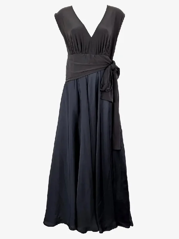 Sacha Drake Elegant Draped Two Tone Maxi Dress Size 10