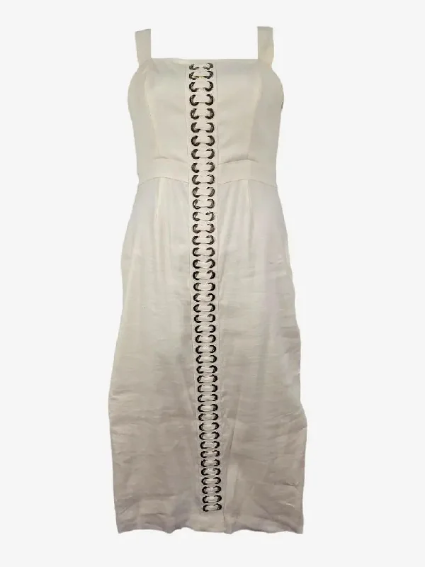 Sass & Bide Edgy Ivory Lace Up Maxi Dress Size 12