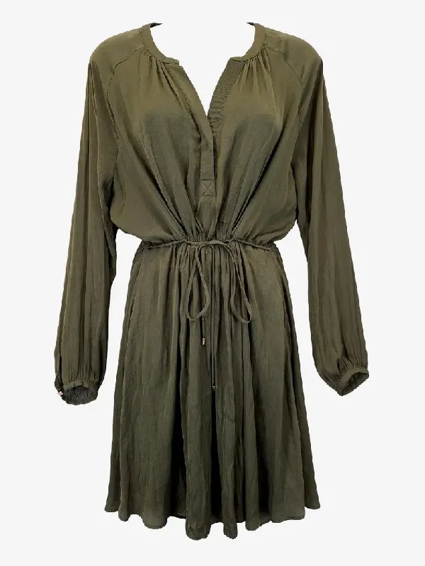 Witchery Breezy Olive Long Sleeve Mini Dress Size 10