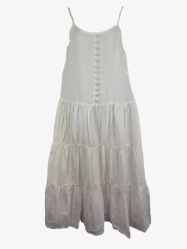 Zephyr Linen Summer Tiered Maxi Dress Size L