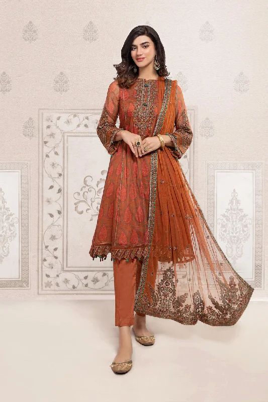 Classic Dusty Peach Shade Pakistani Party Dress in Short Frock Style