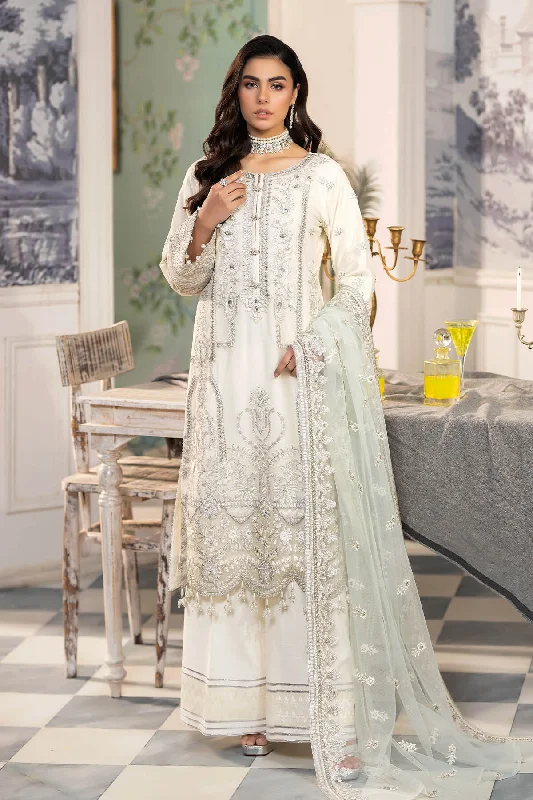 White Pakistani Party Dress in Kameez Trouser Style