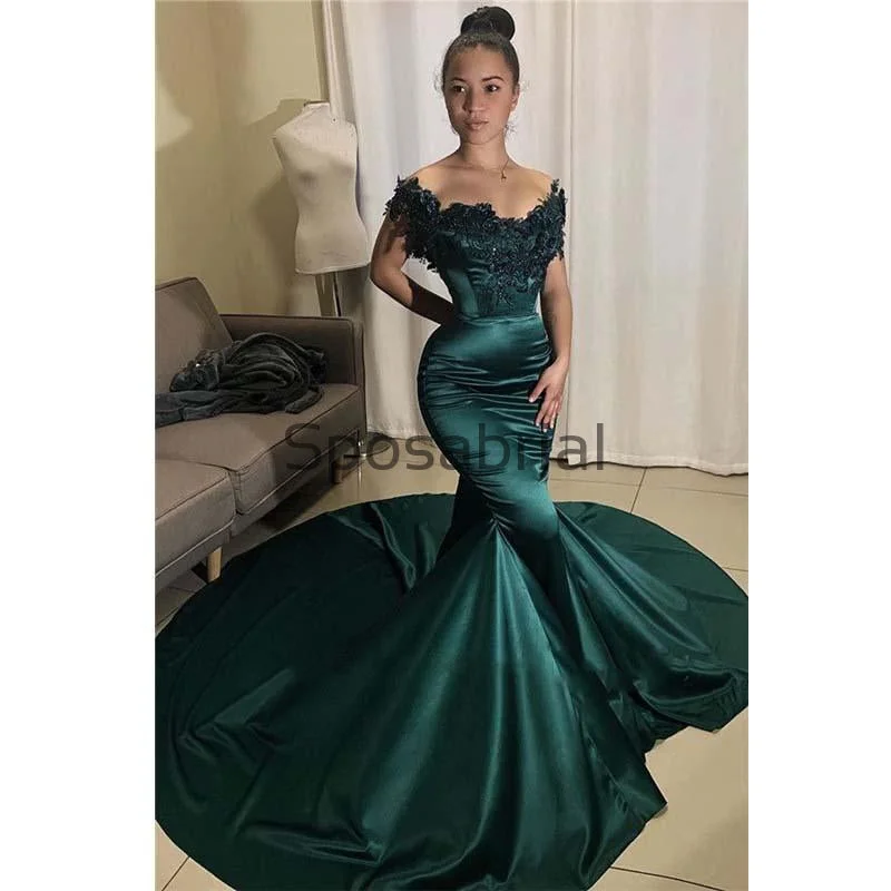 Newest Mermaid Satin Formal Custom Long Prom Dresses, Evening dress PD2080